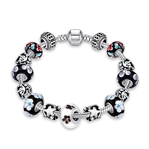 AIBI-Frauen-Weinlese-925-Silber-berzogene-Charme-Kristallkugel-Korn-Armband-Armband-787-0
