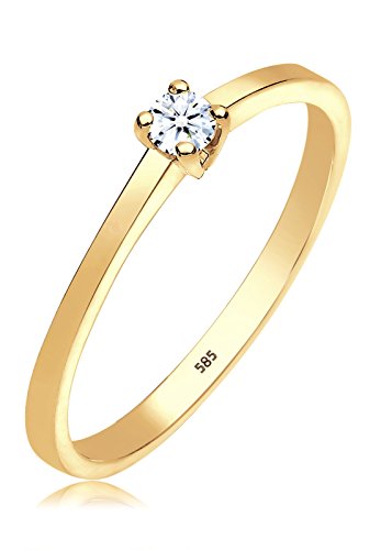Diamore-Damen-Ring-Solitrring-Verlobung-585-Gelbgold-Diamant-010-ct-wei-Brillantschliff-Gr-54-172-060174281454-0