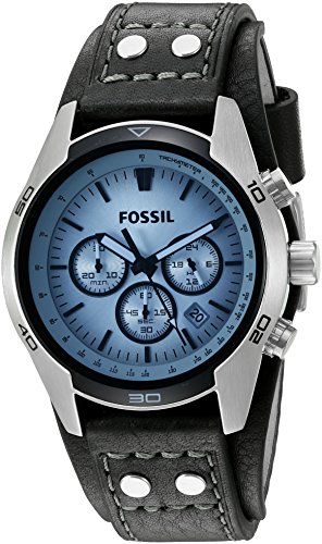 Fossil-Herren-Armbanduhr-Chronograph-Leder-schwarz-Sport-CH2564-0