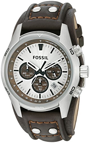 Fossil-Herren-Armbanduhr-Sport-Chronograph-Leder-braun-CH2565-0