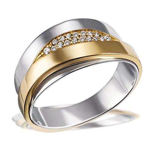 Goldmaid-Damen-Ring-Bicolor-585-Gelbgold-rhodiniert-Diamant-008-ct-wei-Brillantschliff-Gr-52-166-Sg-R7452S58552-0
