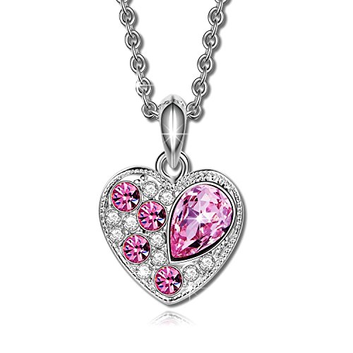 Mabox-Herz-der-Liebe-Vergoldet-Rosa-Kristall-Damen-Halskette-Modeschmuck-45cm-0