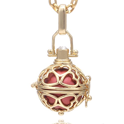 Morella-Damen-Halskette-Edelstahl-gold-70-cm-mit-Herz-Anhnger-gold-und-Klangkugel-rot--16-mm-in-Schmuckbeutel-0