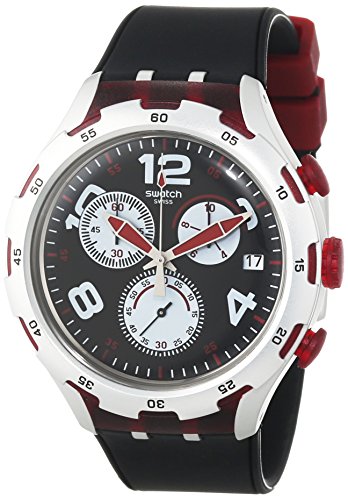Swatch-Herren-Armbanduhr-RED-WHEEL-Chronograph-Quarz-Silikon-YYS4004-0