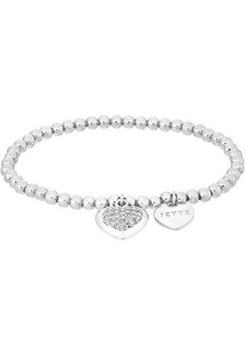 JETTE Silver Damen-Armband MY LOVE 925 Silber rhodiniert 34 Kristalle (silber/rosé) One Size, silber