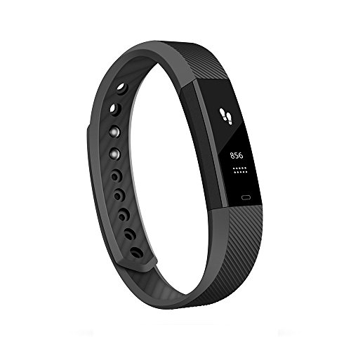 Antimi Fitness Armband, fitness tracker smart bracelet Smartwatch für Android Smartphone und iPhone, Schrittzähler, Push-Message und Anrufer - ID Benachrichtigung (Black)