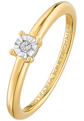 Guido Maria Kretschmer by CHRIST Damen-Ring 375er Gelbgold 1 Diamant 0,02 ct. gold, 50 (15.9)