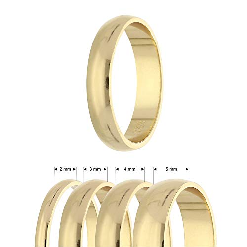 Treuheld® Ring aus 925 Sterling Silber | Gold | Ringgröße 58 | Breite 3mm | Damen & Herren | glänzend | Freundschaftsring Verlobungsring Ehering